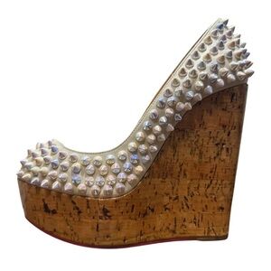 Multicolor spike white wedge Christian louboutin